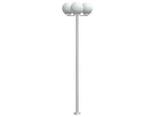 Lot de 2 lampadaires d'extérieur 16 x 16 x 215 cm éclairage polyvalent jardin finition brillante en acier inoxydable argenté 02_0056638