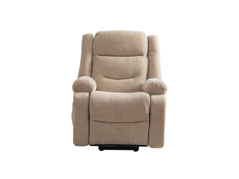  Fauteuil releveur électrique kaki clair avec massage, chauffage, dossier et repose-pieds réglables  - Conforama A