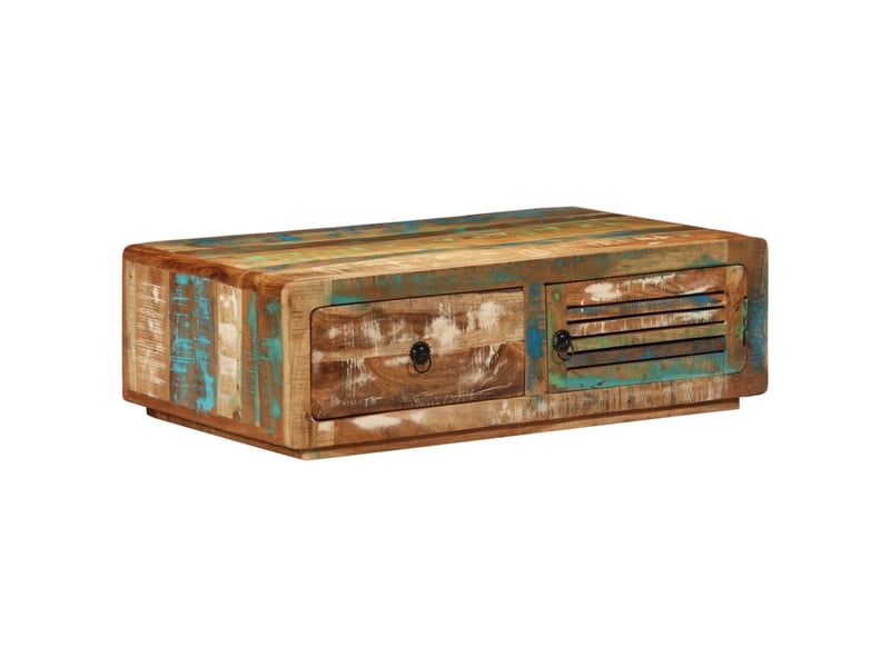  Table basse - table de salon - table à thé 89x55x29 cm bois de récupération massif  - Conforama B