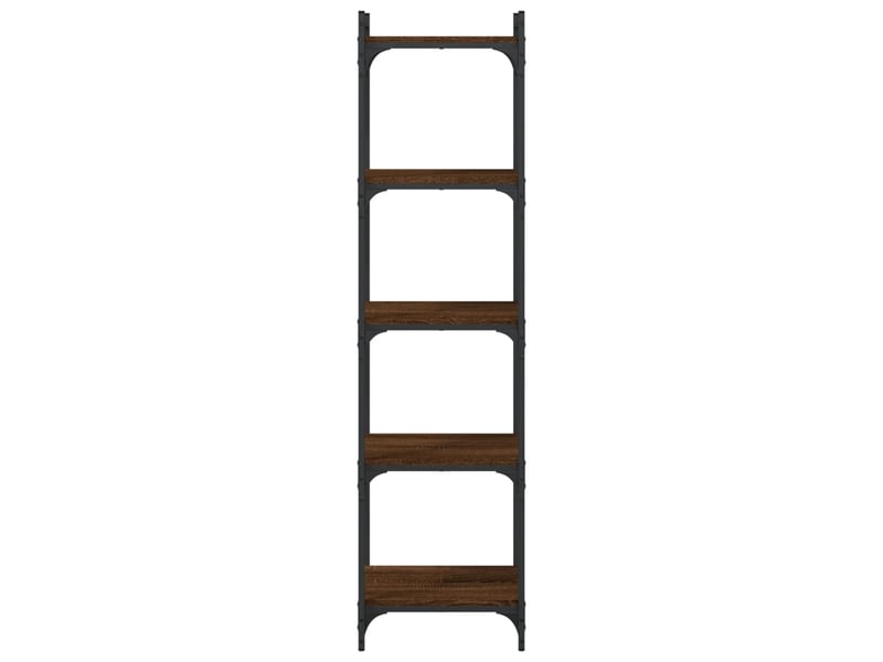  Bibliothèque 5 niveaux, armoire à livres chêne marron 40x30x154cm bois ingénierie  - Conforama D