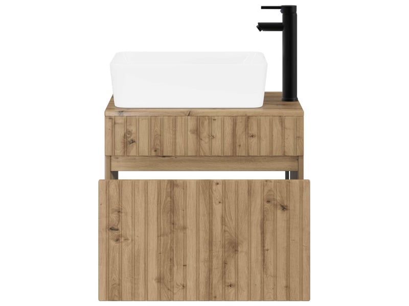 Ensemble de mobilier de salle de bain chêne artisanal cf64617 - Conforama C