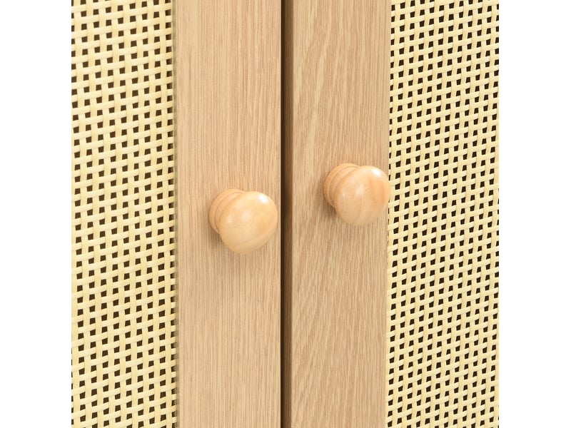  Armoire 80x50x179 cm à portes cintrées en mdf et panneau de particules naturelle  - Conforama E