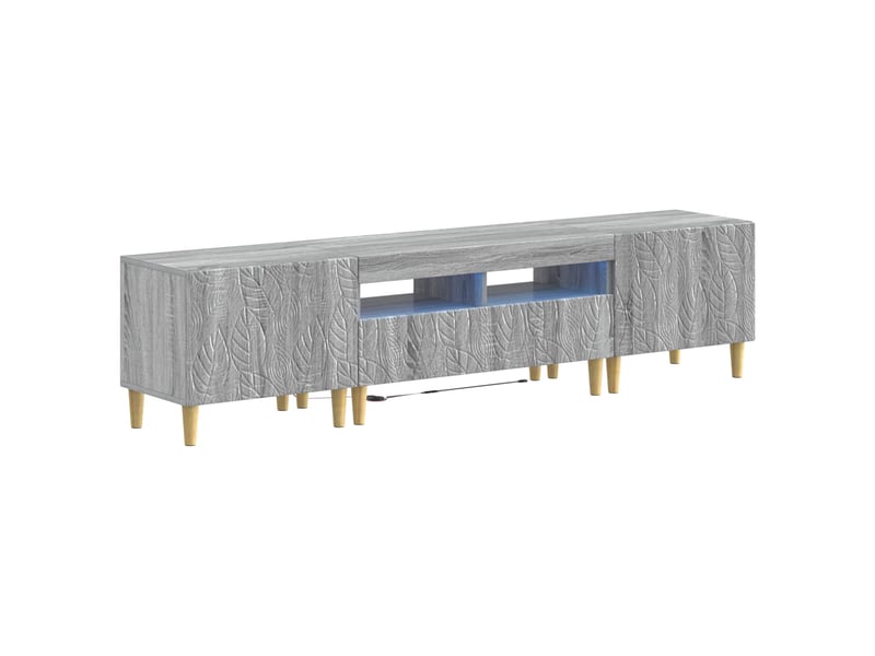 Ensemble de 3 meubles tv - banc tv - meuble de rangement led delft sonoma gris - Conforama A