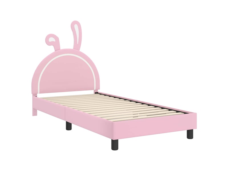 Cadre de lit pour enfants - lit jeune avec tête de lit rose 80 x 200 cm pu - Conforama D