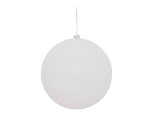 Boule de noël en plastique maxi blanche pailletée d. 250 mm
