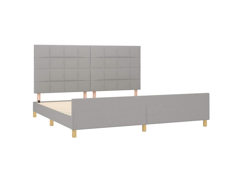  Lit double- lit adulte -  cadre de lit sans matelas gris clair 200x200 cm tissu  - Conforama C