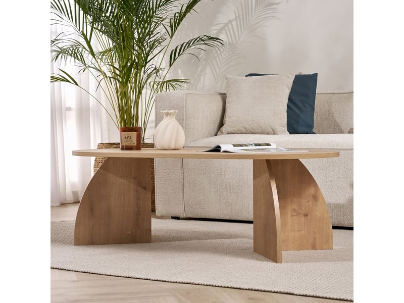  Table de salon moderne en bois 120x60 melina - chêne  - Conforama E