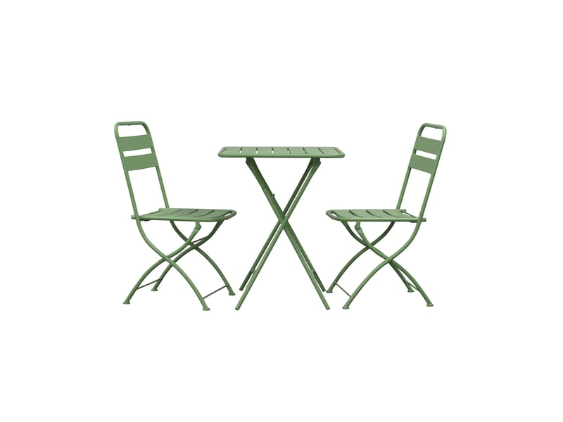  Lot de 2 chaises de jardin pliables en métal vert - baca  - Conforama E