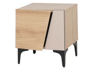 Table de chevet hwc-q83, commode, table d'appoint, armoire, compartiment de rangement à structure 3d, mdf mélaminé, 50 x 45 x 42 cm - aspect chêne