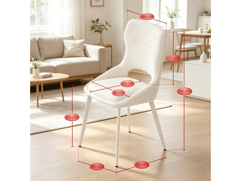 Lot de 6 chaises de salle à manger en chenille grise avec dossier ajouré evryae - Conforama D