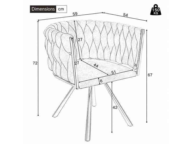  Chaise pivotante 360° en velours rose, dossier enveloppant, piètement métal, assise rembourrée, pour coiffeuse et chambre  - Conforama C
