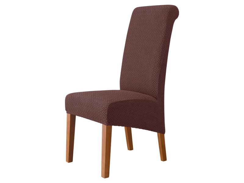  Lot de 2 housse de chaise - grandes housses de chaises de salle à manger imperméables et élastiques en jacquard noircafé, lot de 2 XLH-ZLS-009383MF - Conforama A