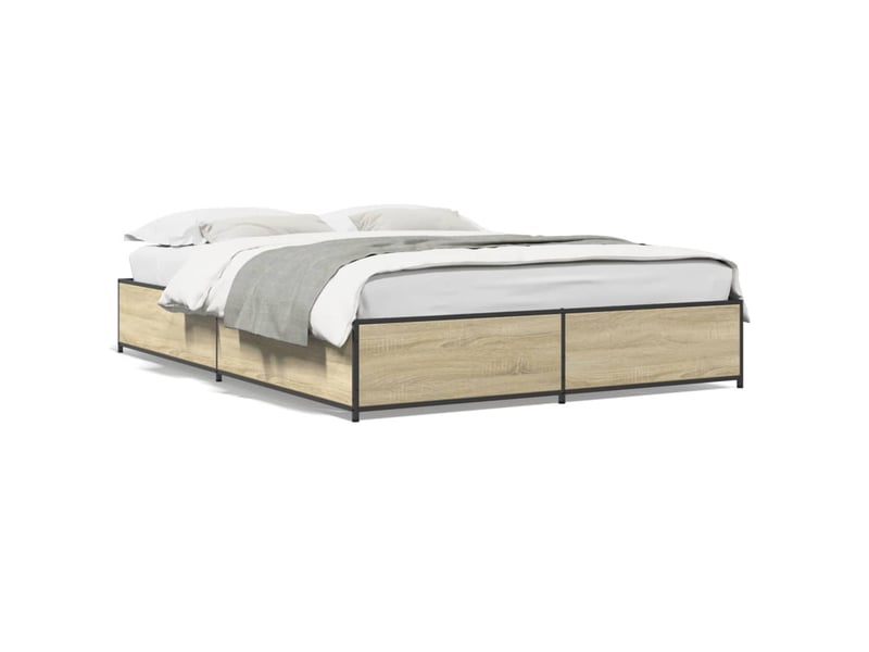  Lit double- lit adulte -  cadre de lit sans matelas chêne sonoma 120x190 cm  - Conforama A