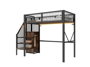 Lit mezzanine 90x200 cm <strong>MODENUIT </strong>  <strong></strong> coloris noir