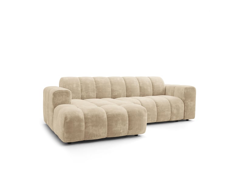 Canapé d'angle tisi, tissu chenille crème  - Conforama A