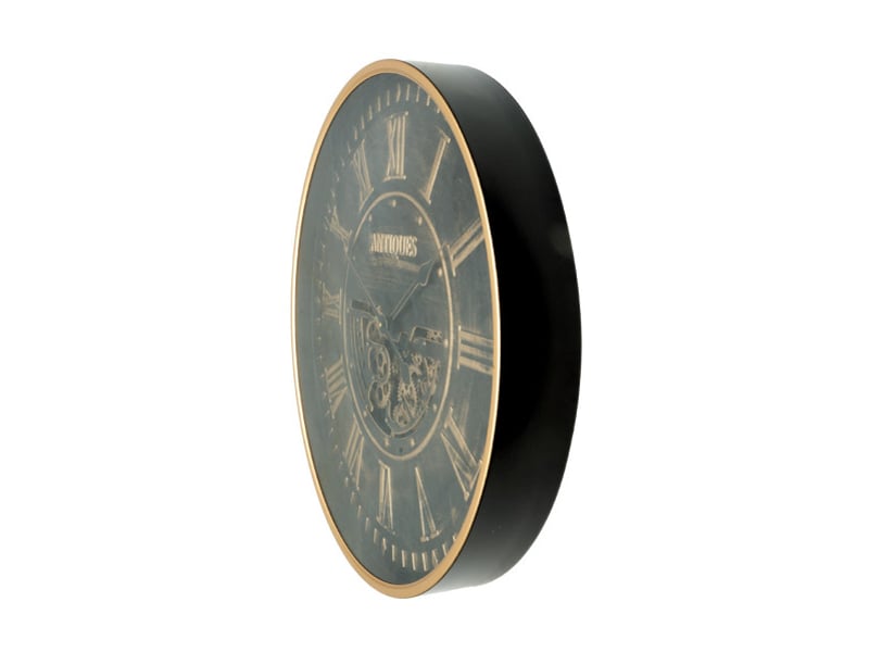  Horloge murale fabrilamp trieste 60 x 60 cm noir doré engrenages mobiles 215310016 - Conforama C