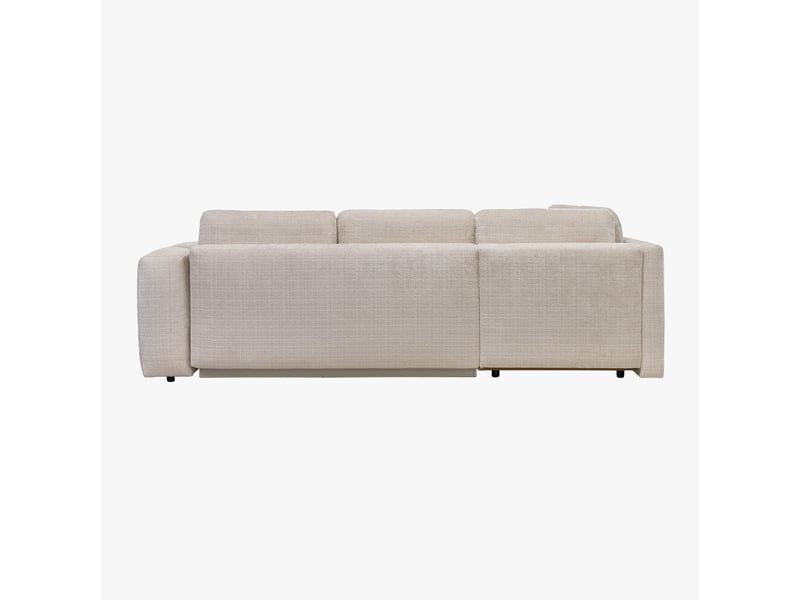  Canapé d'angle convertible en tissu beige - angle gauche  - Conforama E