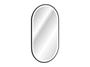 Miroir salle de bain led noir ovale 90x50 cm design