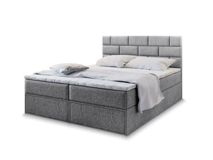 Lit avec rangement 140x200 cm <strong>MASSENO</strong> <strong></strong> coloris gris