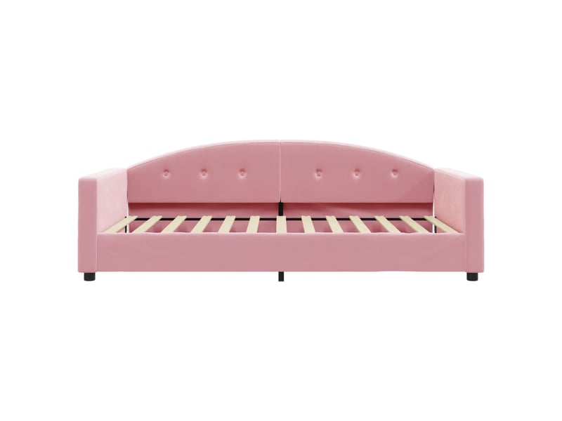  Lit simple- lit adulte -  lit de repos rose 100x200 cm velours  - Conforama B