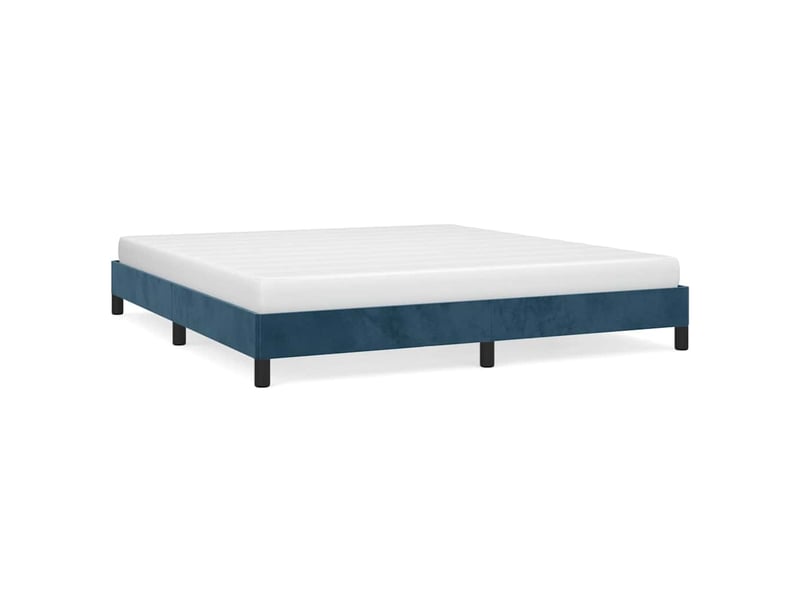 Lit double- lit adulte -  cadre de lit sans matelas bleu foncé 160x200 cm velours  - Conforama A