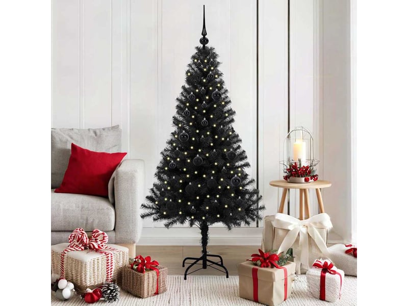  Sapin de noël, arbre de noël noir 150 cm pvc shl1130  - Conforama B