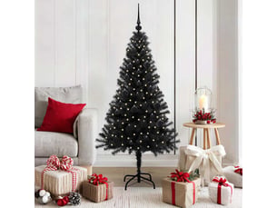 Sapin de noël, arbre de noël noir 150 cm pvc shl1130