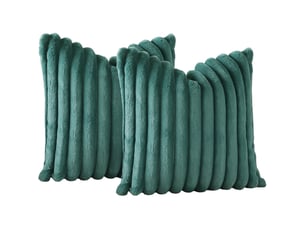 Lot de 2 housses de coussin 45 x 45 cm peluche vert foncé chicfurn