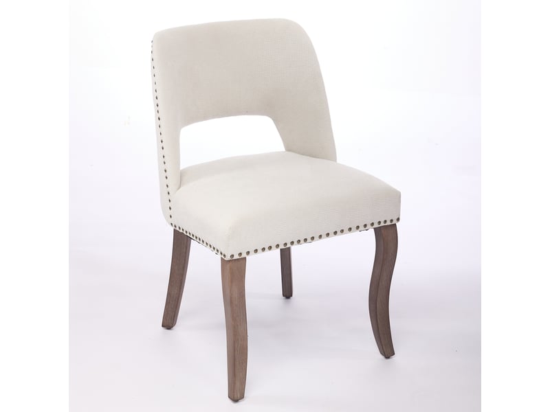 Chaise - lot de 2 - design moderne - chenille - beige - pour salon et séjour 58x51x82.5cm - Conforama D
