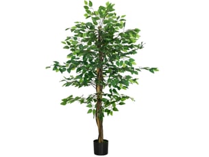 Ficus artificiel en pot 150 cm – vert – 882 feuilles réalistes – intérieur et extérieur décoratif