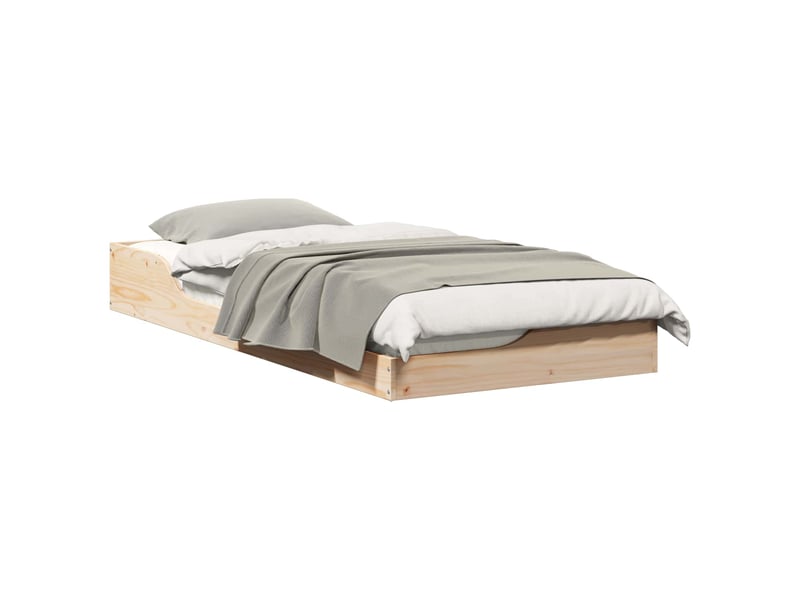  Lit simple- lit adulte -  cadre de lit marron 80 x 200 cm pin massif  - Conforama A