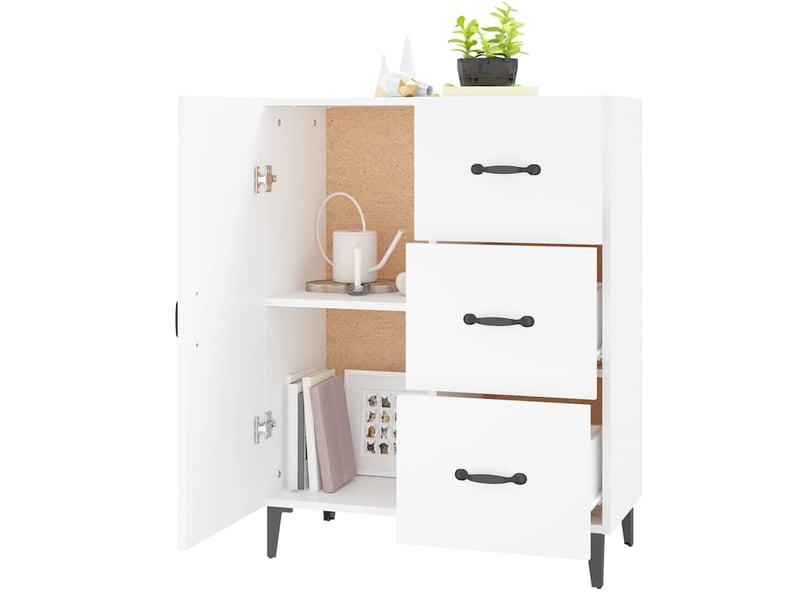  Buffet - bahut - meuble de rangement blanc 69,5x34x90 cm bois d'ingénierie  - Conforama D