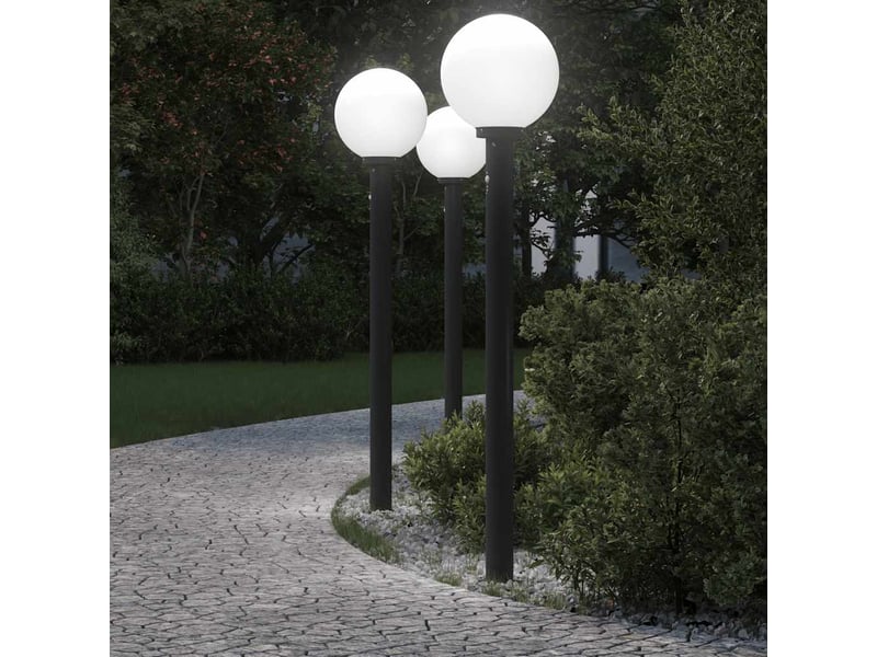  Lot de 3 borne lumineuse avec détecteur 120 cm noir ip44  - Conforama B