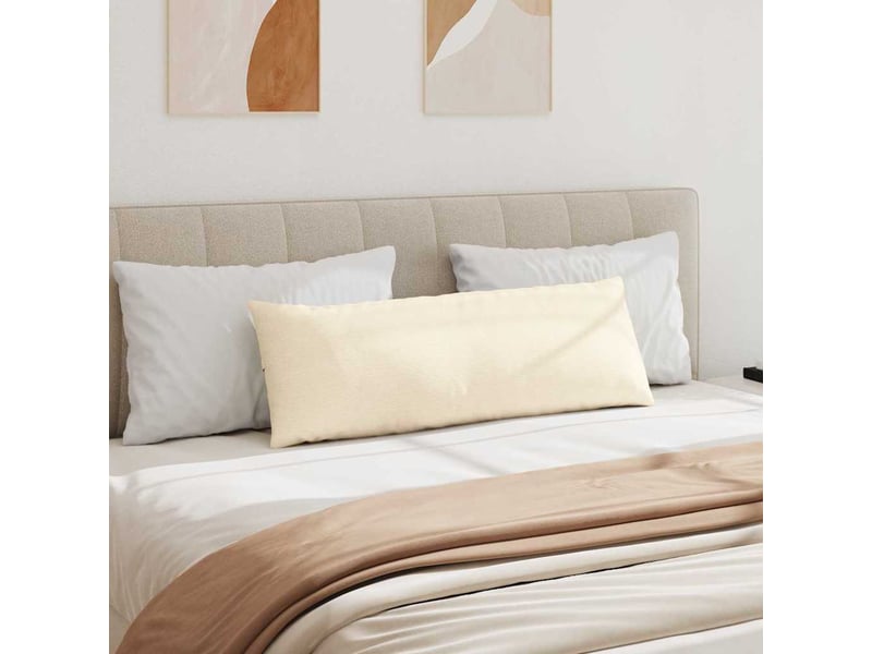 Lot de 2 coussins de canapé, coussins décoratifs crème 120 x 40 cm cf59037 - Conforama D