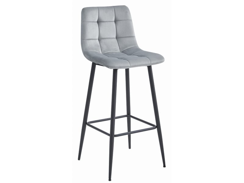 Family hoker arceto - velours gris argenté pieds noirs x 3  - Conforama B