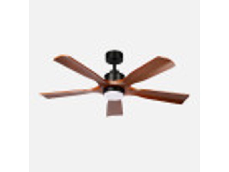  Ventilateur de plafond fabrilamp letur dc noirchêne 5 pales 132 cm 6 vitesses led 18 w télécommande 261691536 - Conforama B