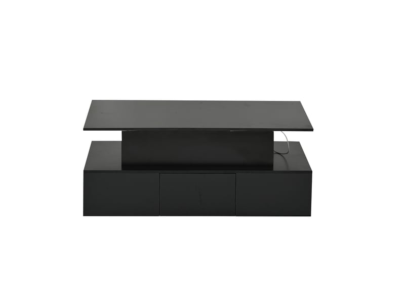  Table basse relevable pour salon, noire, 100 x 50 cm  - Conforama A