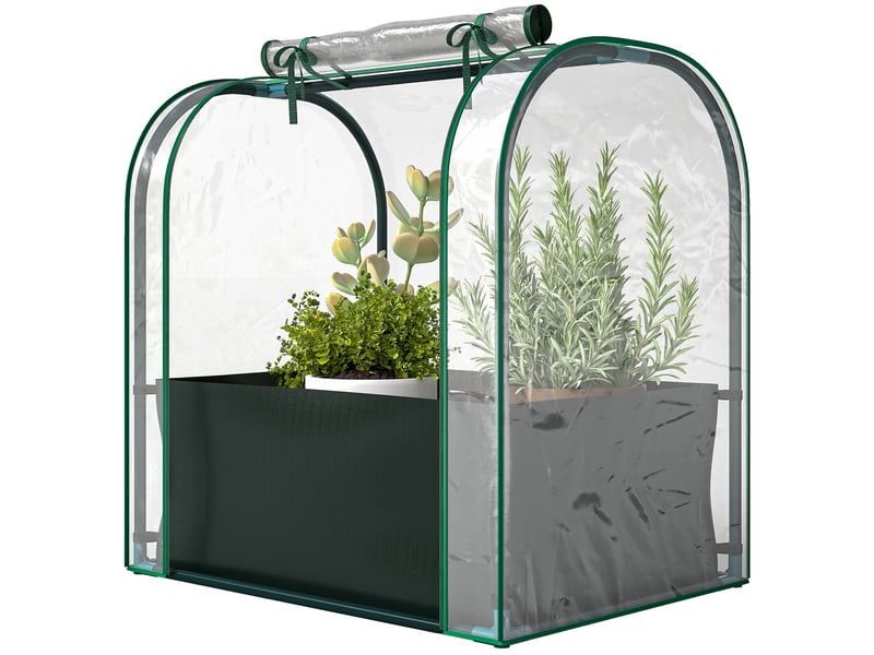  Mini serre avec sac de culture et porte enroulable, 68 x 50 x 70 cm, vert foncé  - Conforama B