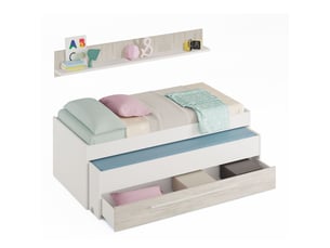 Lit gigogne 90x190 cm MUEMUE   coloris blanc