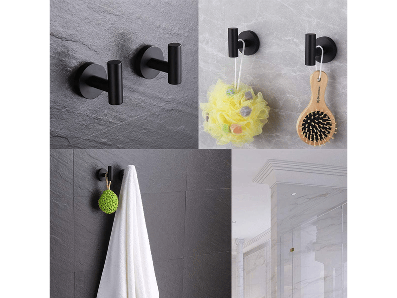  Crochet pour serviette en sus 304 acier inoxydable salle de bain cuisine crochets porte-manteaux peignoir polyvalent patère murale  - Conforama C