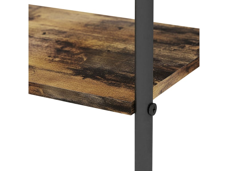  Porte-serviettes sur pied gain de place 79,5 x 41,5 x 28,5 cm avec tablette pratique design industriel en métal noir 13_0018738  - Conforama B