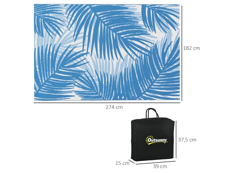  Tapis de camping double face bleu, idéal pour la pelouse, le salon et la terrasse (182 x 274 cm)  - Conforama C