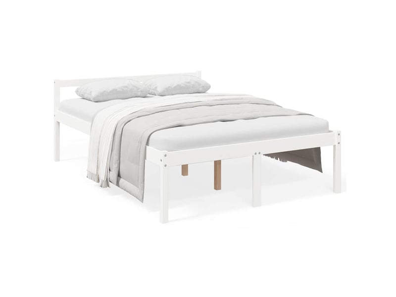  Lit double- lit adulte -  lit pour personne âgée sans matelas blanc 135x190 cm  - Conforama A