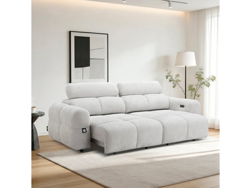  Canape droit relax électrique beige 3 pl  - Conforama X