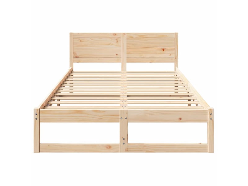  Lit double- lit adulte -  cadre de lit avec tête de lit naturel 120 x 190 cm pin massif  - Conforama D