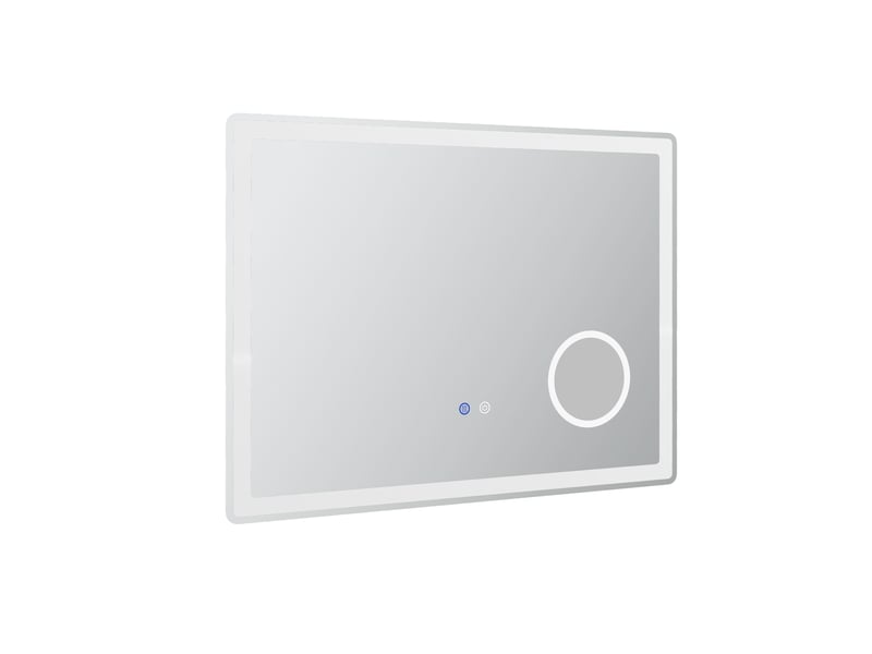  Miroir de salle de bains led 80x60 cm blanc avec grossissement x3 et antibuée  - Conforama A