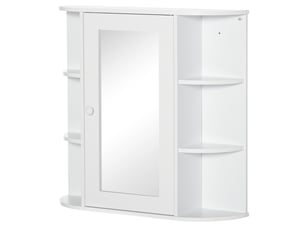 Armoire de toilette murale avec miroir 8 niches 66 x 63 cm evryae