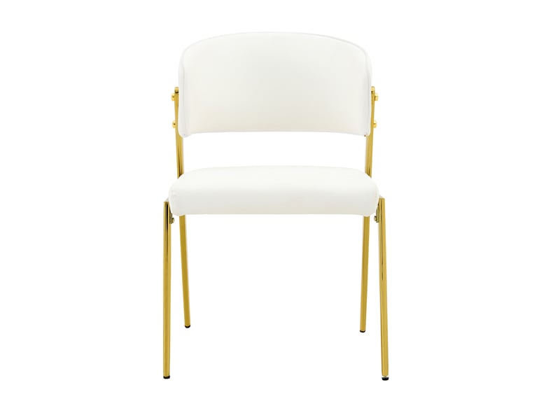  Lot de 2 chaises de salle à manger,51x49x78 cm,avec dossier ergonomique,similicuir,blanc  - Conforama D