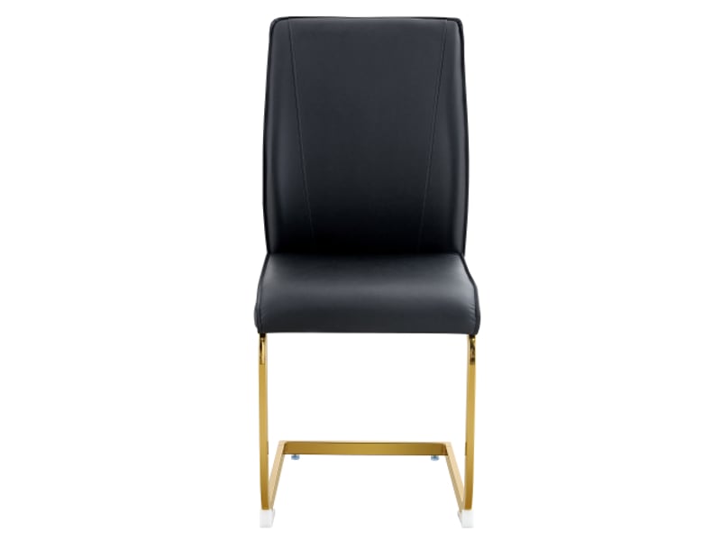  Chaise moderne en cuir pu - noir+or - dossier ergonomique - métal doré - lot de 2 bicolore - Conforama A