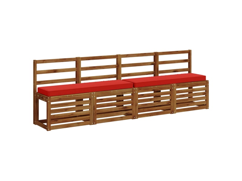 Lot de 2 coussins de banc, coussins d'assise vught 100 % polyester rouge cf58542 - Conforama C